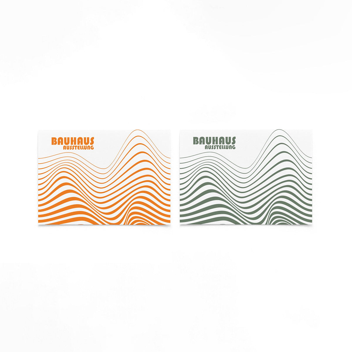 Twee landscape posters met oranje en groene golfbanen als vrijstaande productfoto