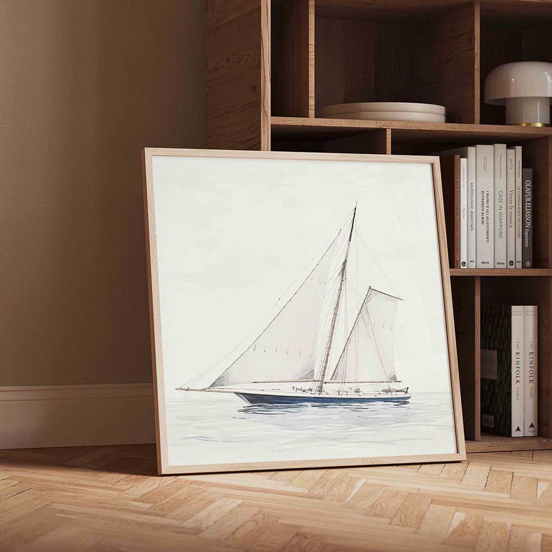 Zeilboot op rustige zee Poster