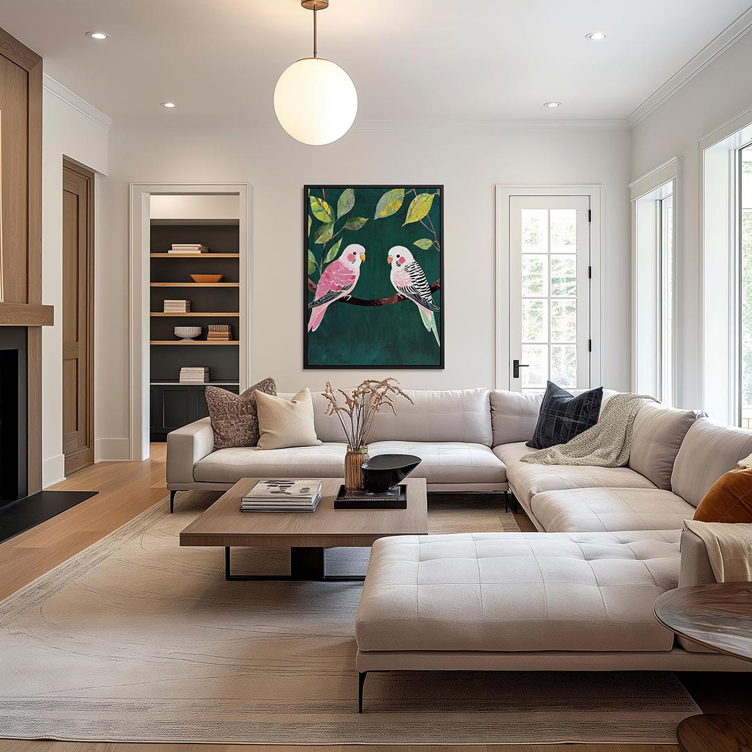 Vrolijke parkieten Kunstwerk
