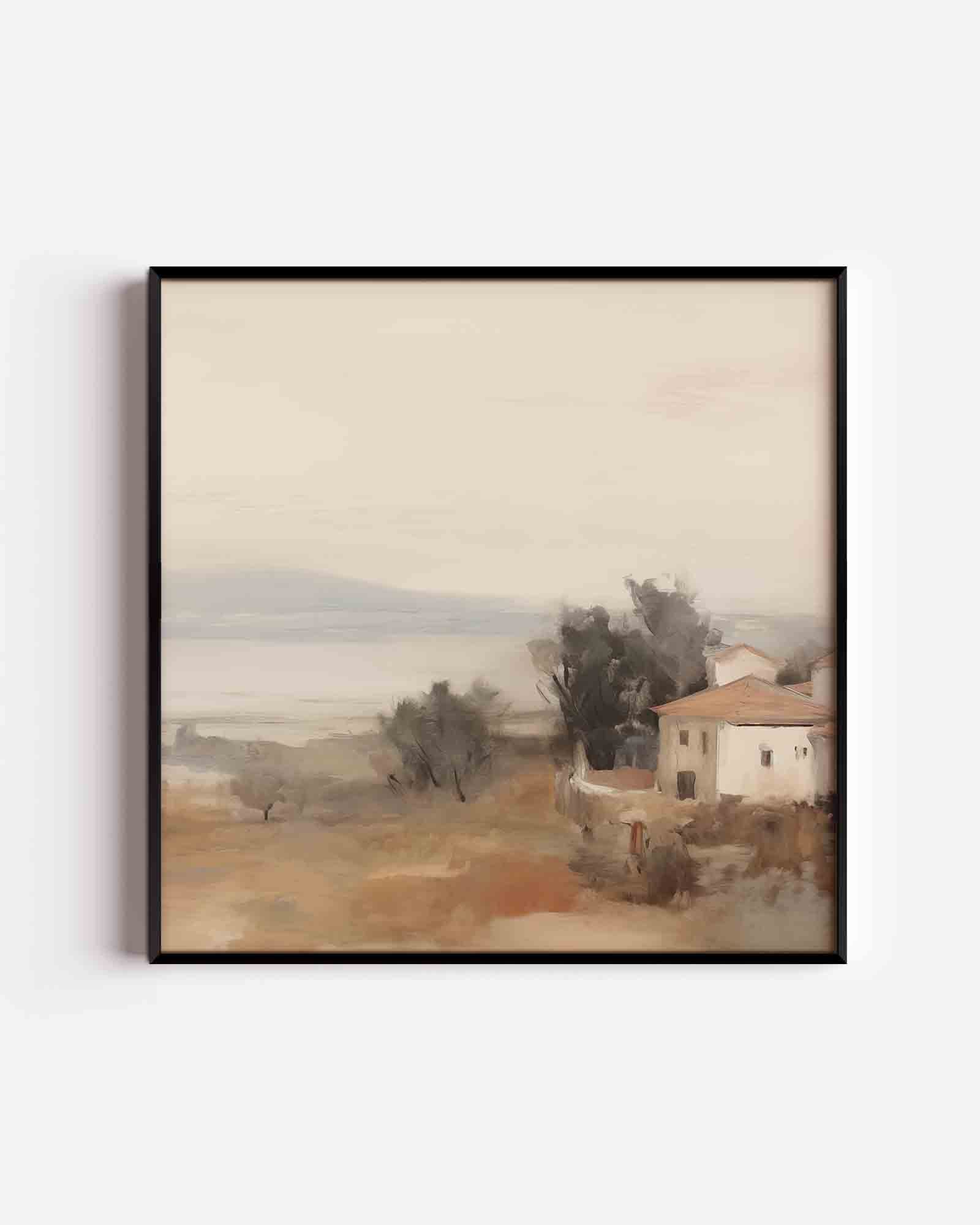 Landschap met huis Poster