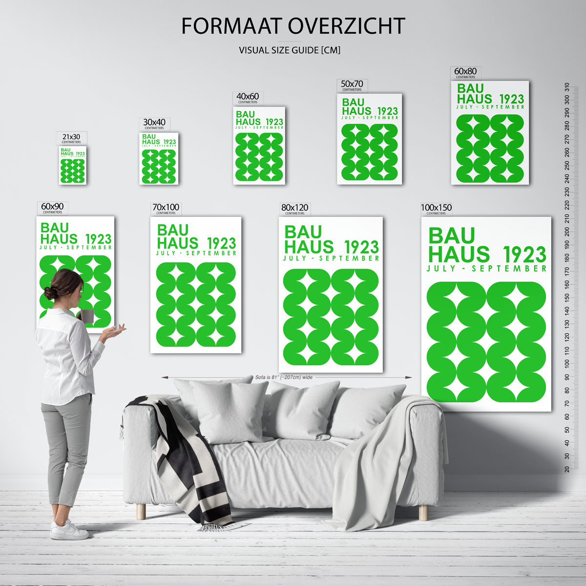 Groene vormritme Poster