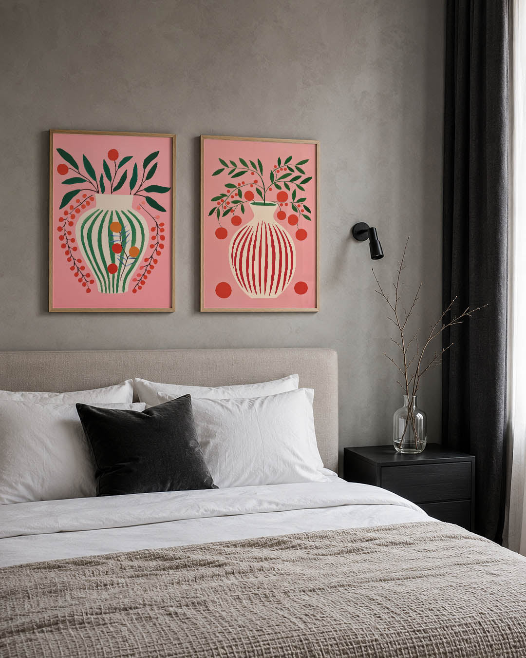 Bloemenvorm en kleur Posterset