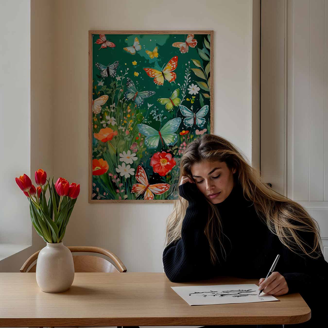 Vlinders en Bloemen Paradijs Poster