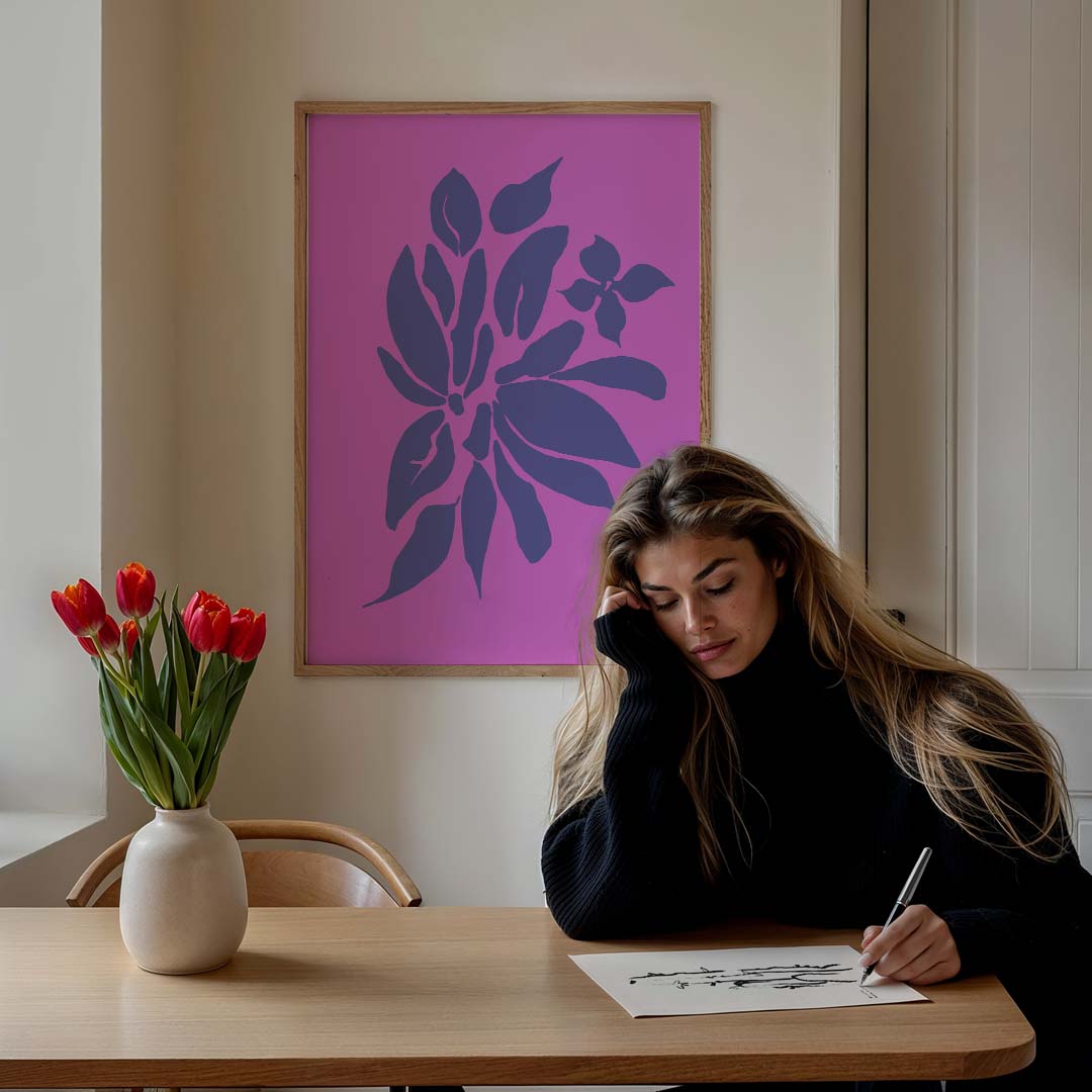 Bloemenpracht in Roze en Paars Poster-WallArtistic