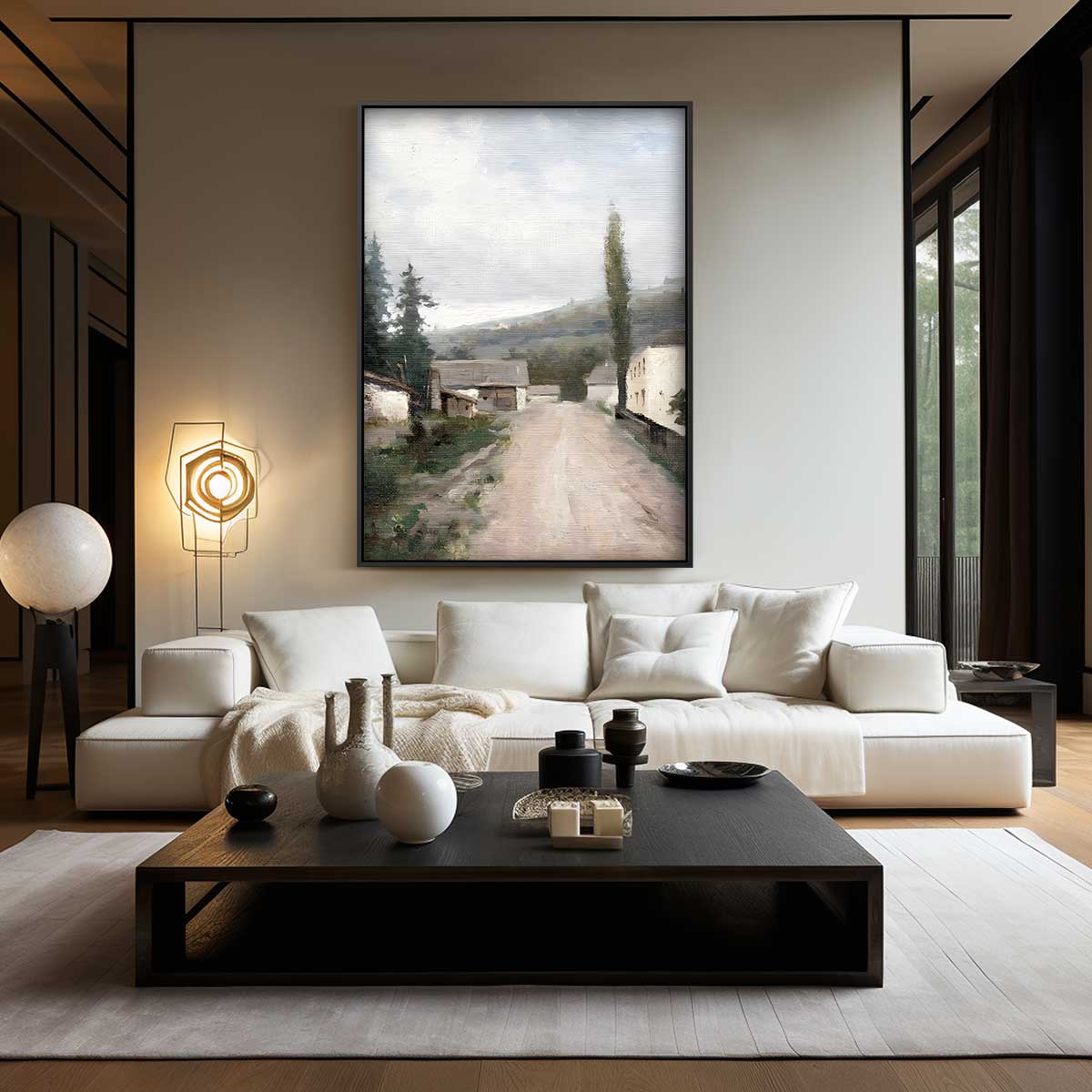 Rustiek Dorpstafereel in de Bergen Kunstwerk-canvas-dibond-plexiglas-wanddecoratie-WallArtistic