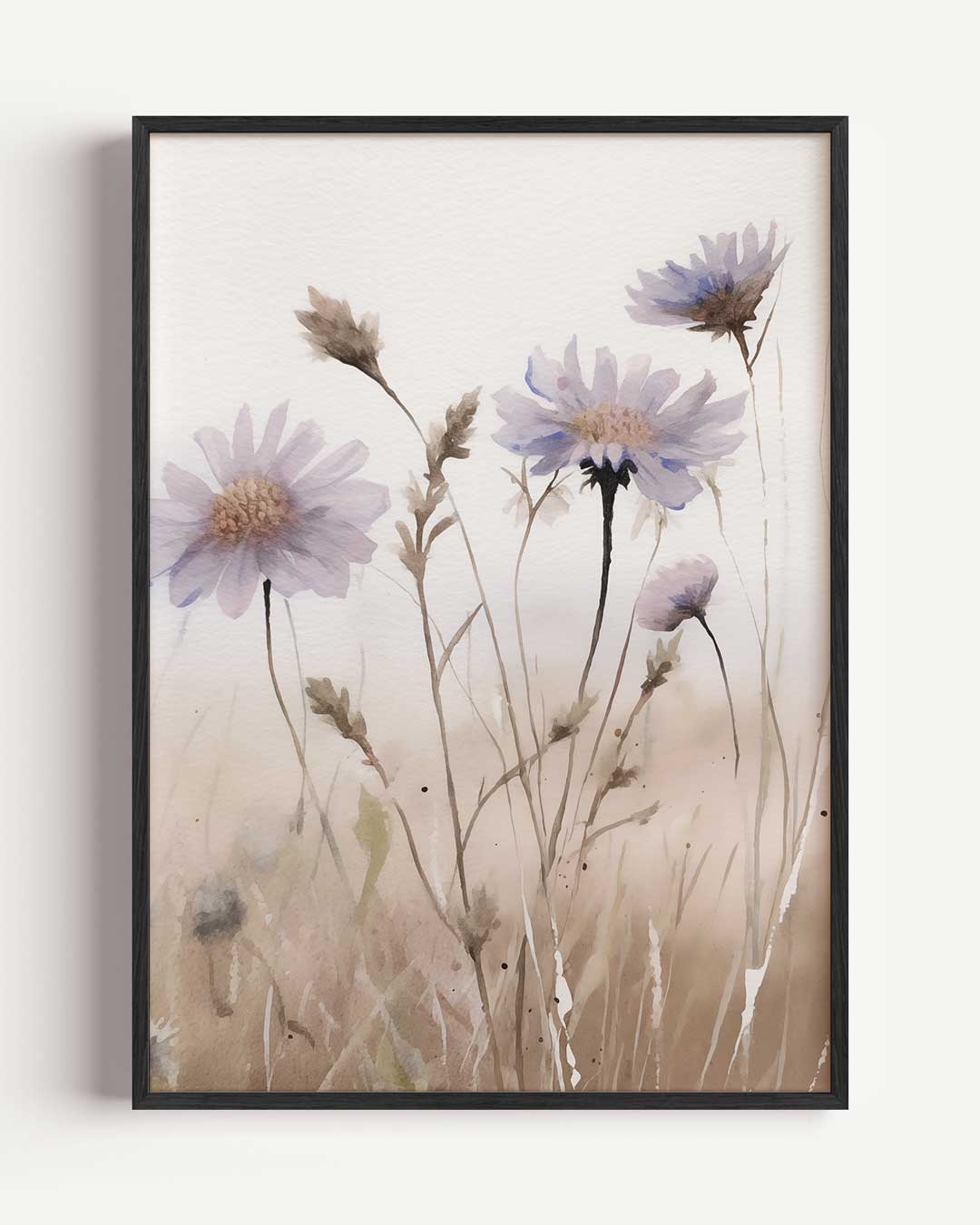 Dromerige Bloemen in Aquarel Poster-WallArtistic