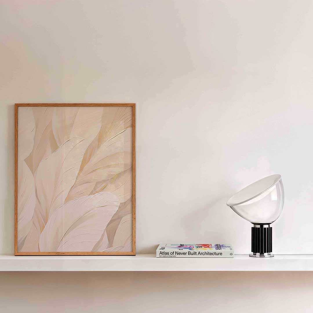 Beige bladeren Poster