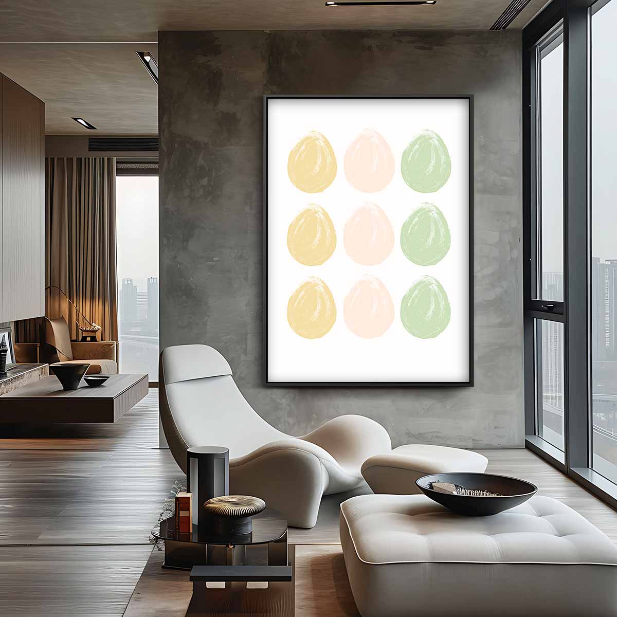Pastel Cirkel Compositie Kunstwerk-canvas-dibond-plexiglas-wanddecoratie-WallArtistic