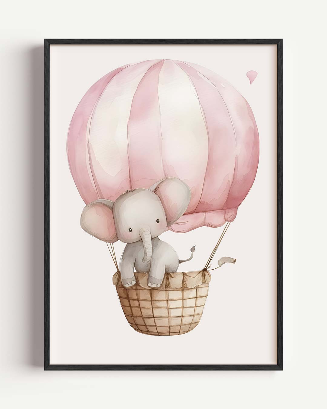 Schattige Olifant in Luchtballon Poster