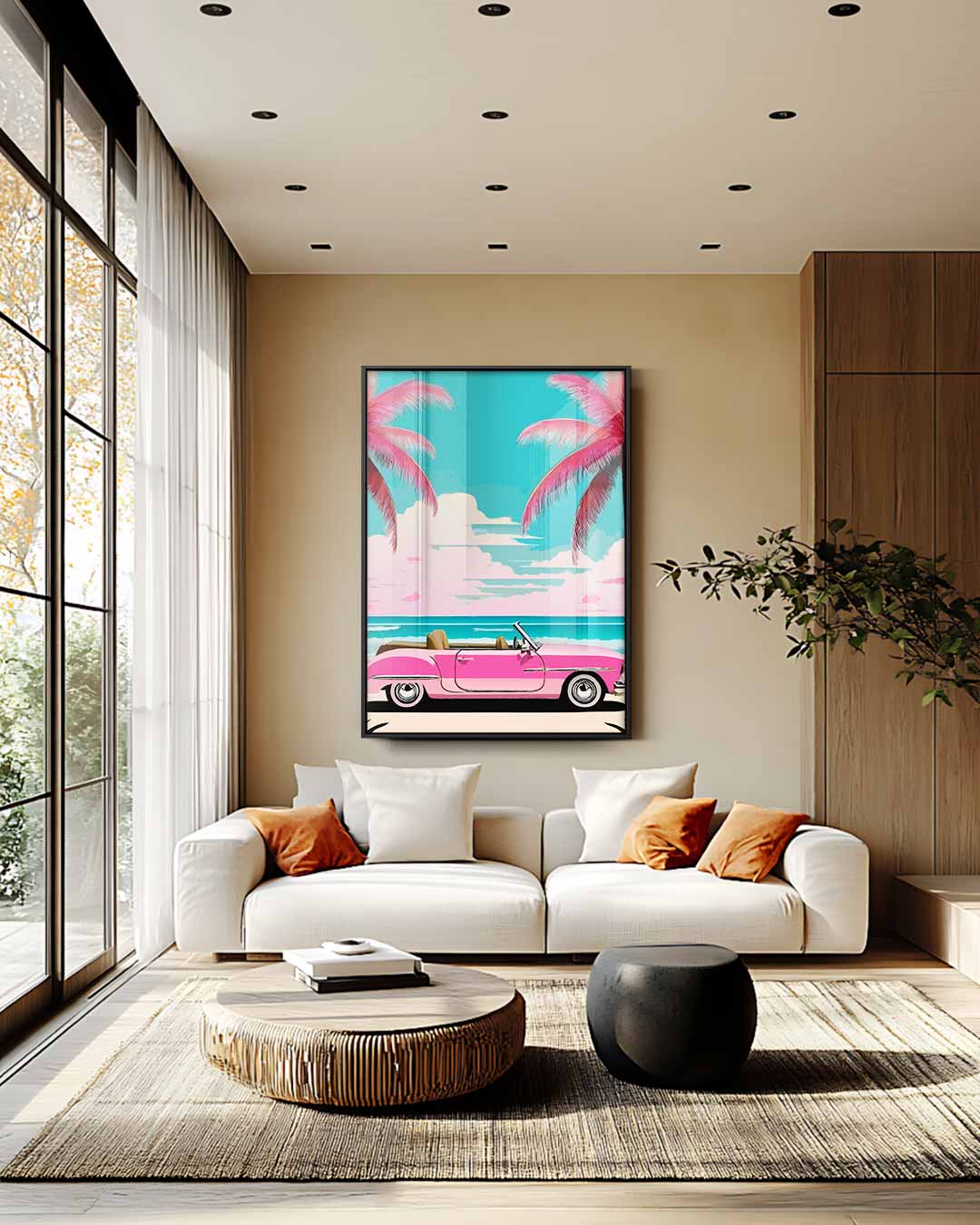 Retro Stranddagen Kunstwerk-canvas-dibond-plexiglas-wanddecoratie-WallArtistic