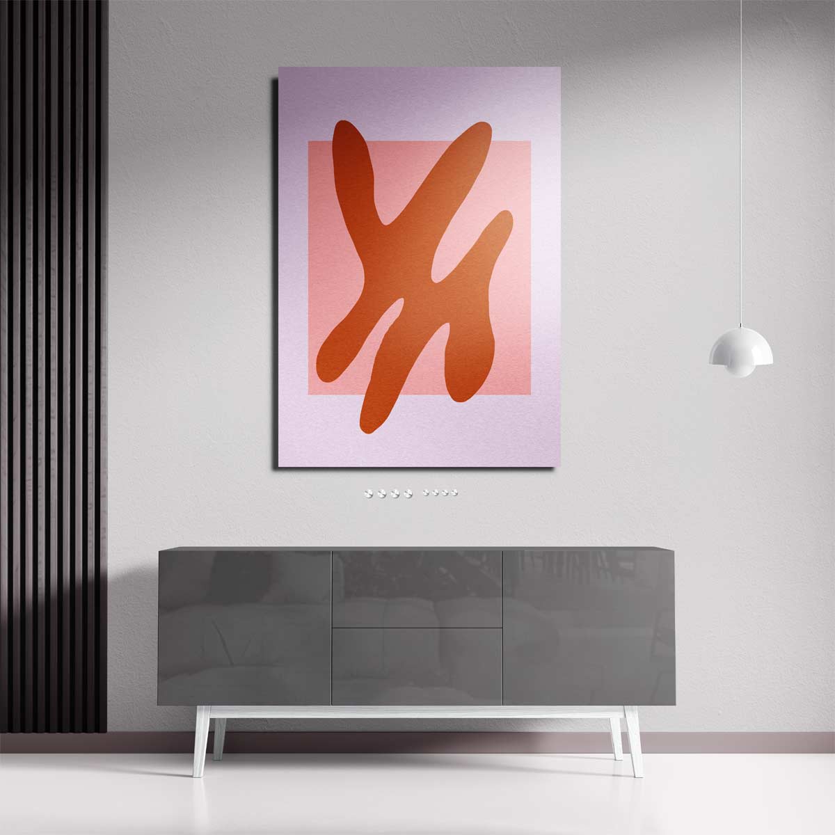 Abstracte Terracotta Vormen Kunstwerk-canvas-dibond-plexiglas-wanddecoratie-WallArtistic