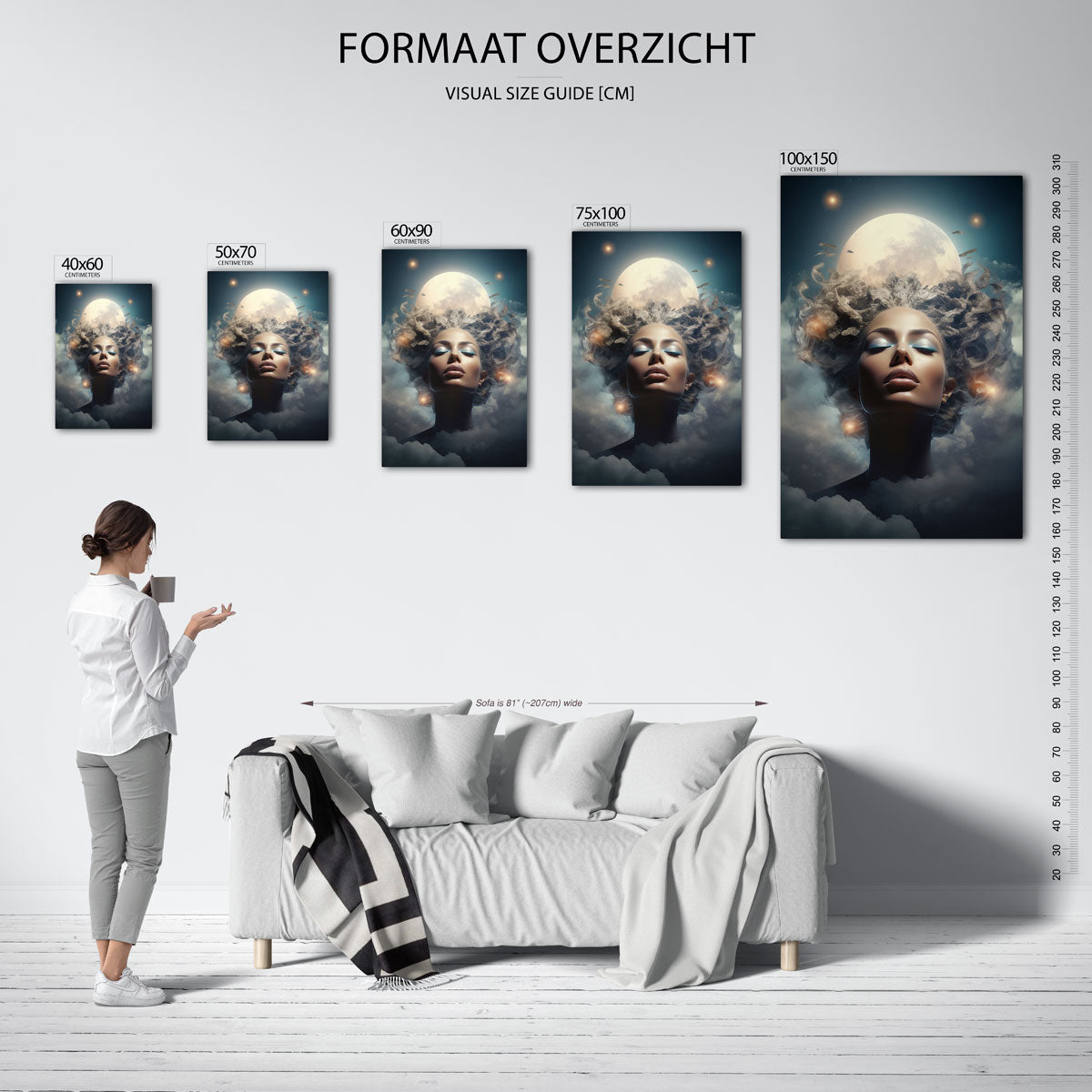 Dromerige hemelportret Kunstwerk