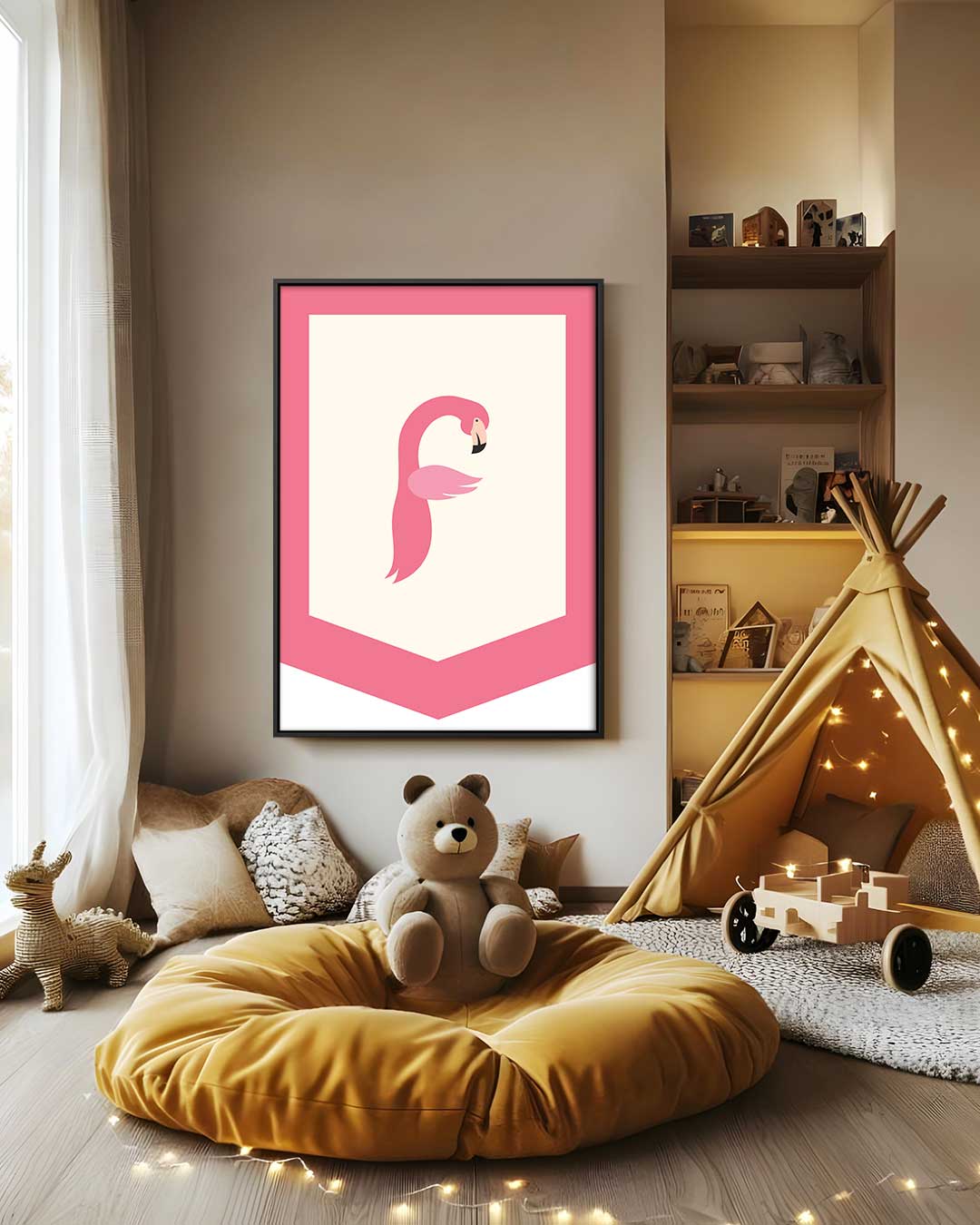 Flamingo Elegantie Kunstwerk-canvas-dibond-plexiglas-wanddecoratie-WallArtistic
