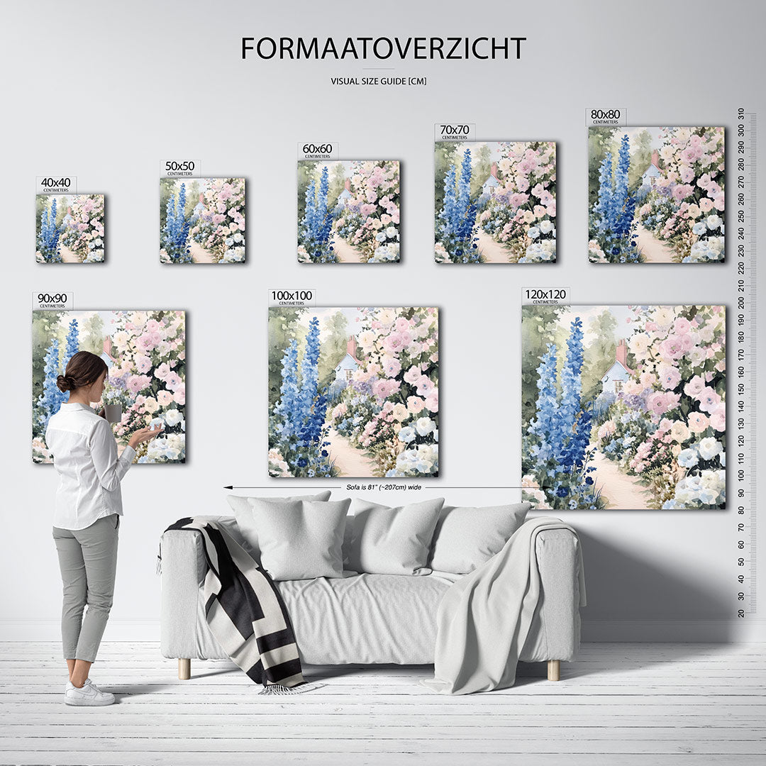 Bloementuin met huisje Kunstwerk