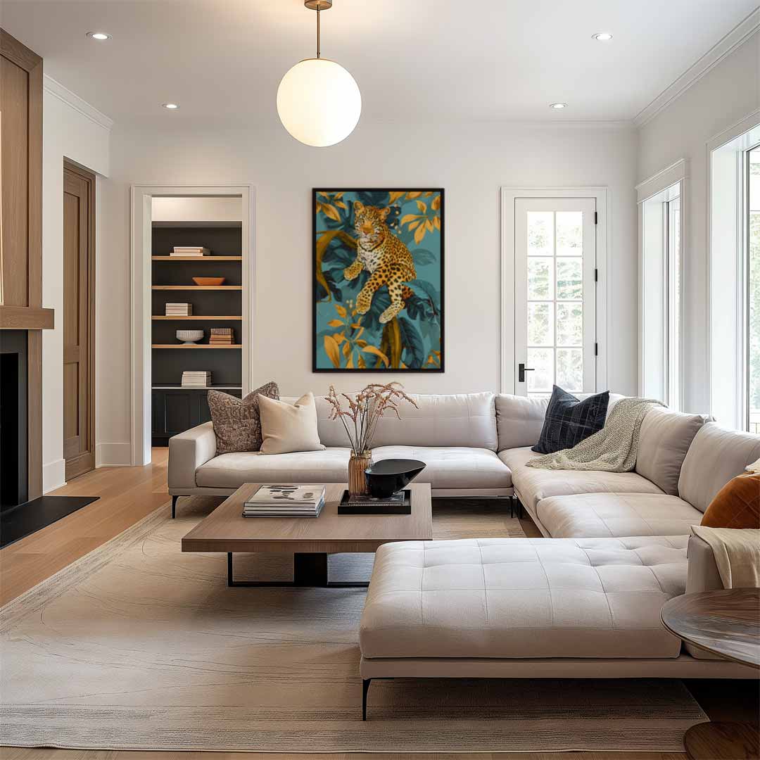 Luipaard in de Jungle Kunstwerk-canvas-dibond-plexiglas-wanddecoratie-WallArtistic