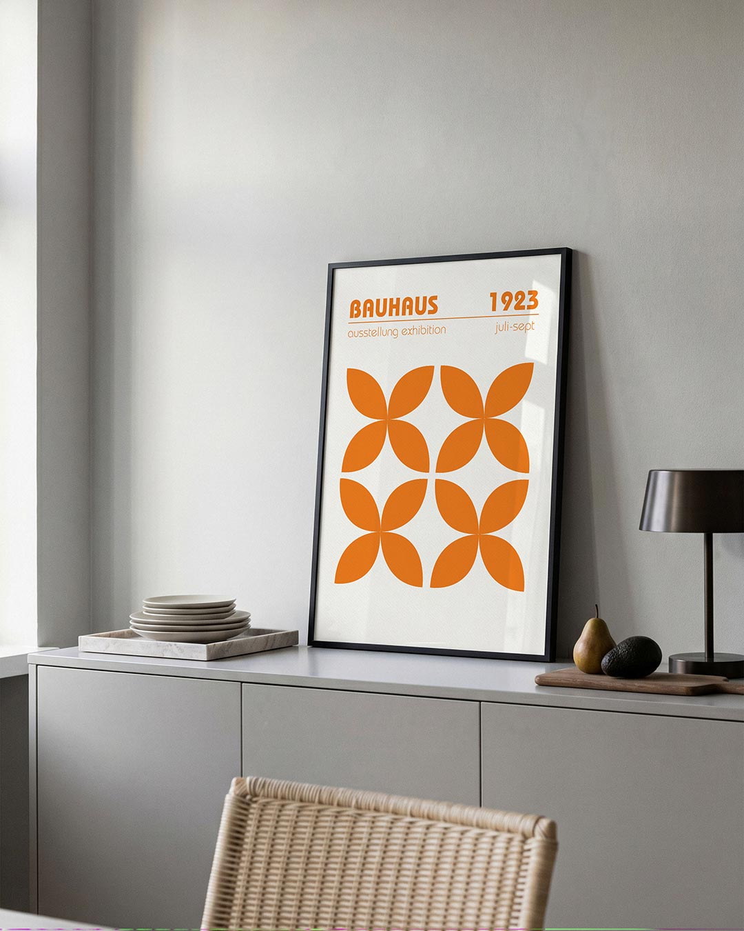 Oranje vormenritme Poster