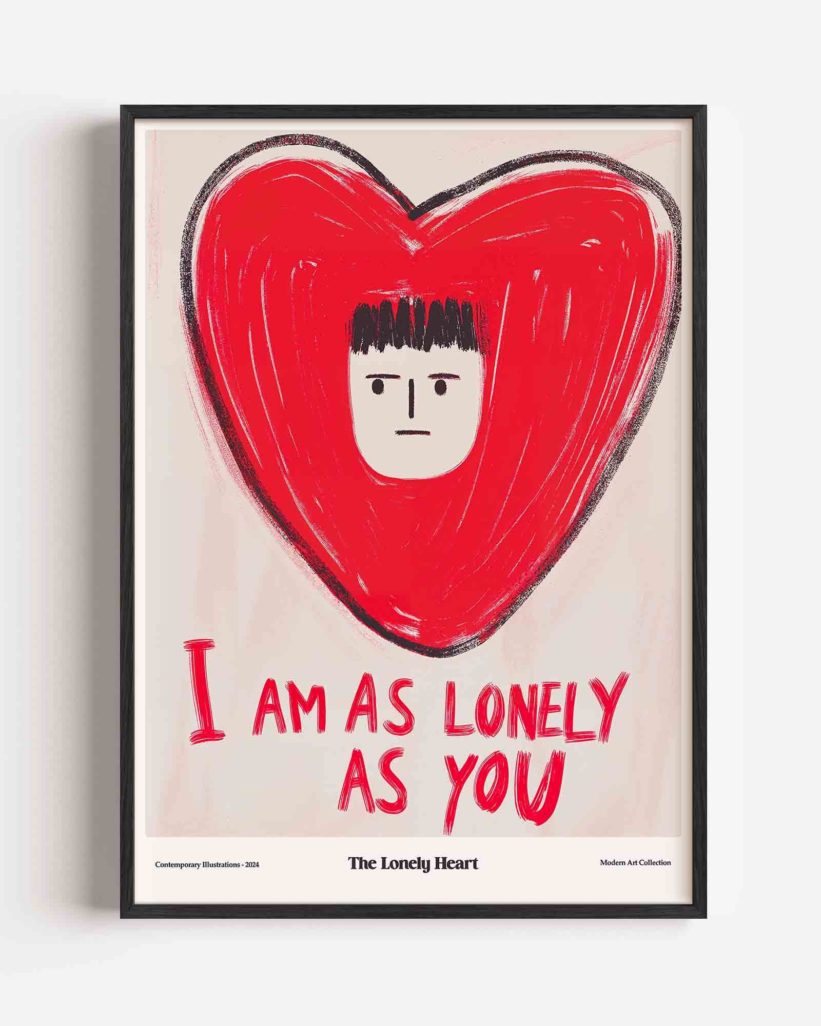Rood hart met gezicht Poster
