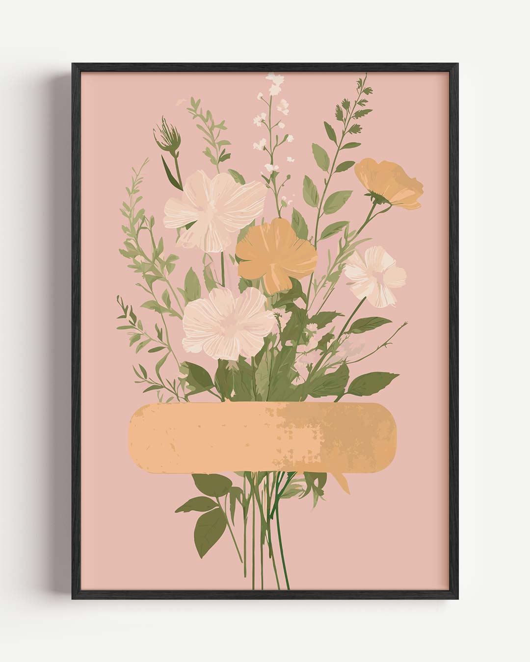 Romantische Bloemenpracht op Roze Poster