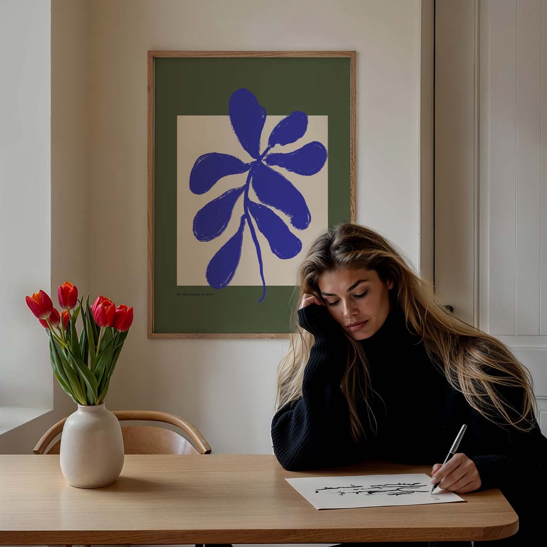 Moderne Kunstzinnige Bladeren Poster-WallArtistic