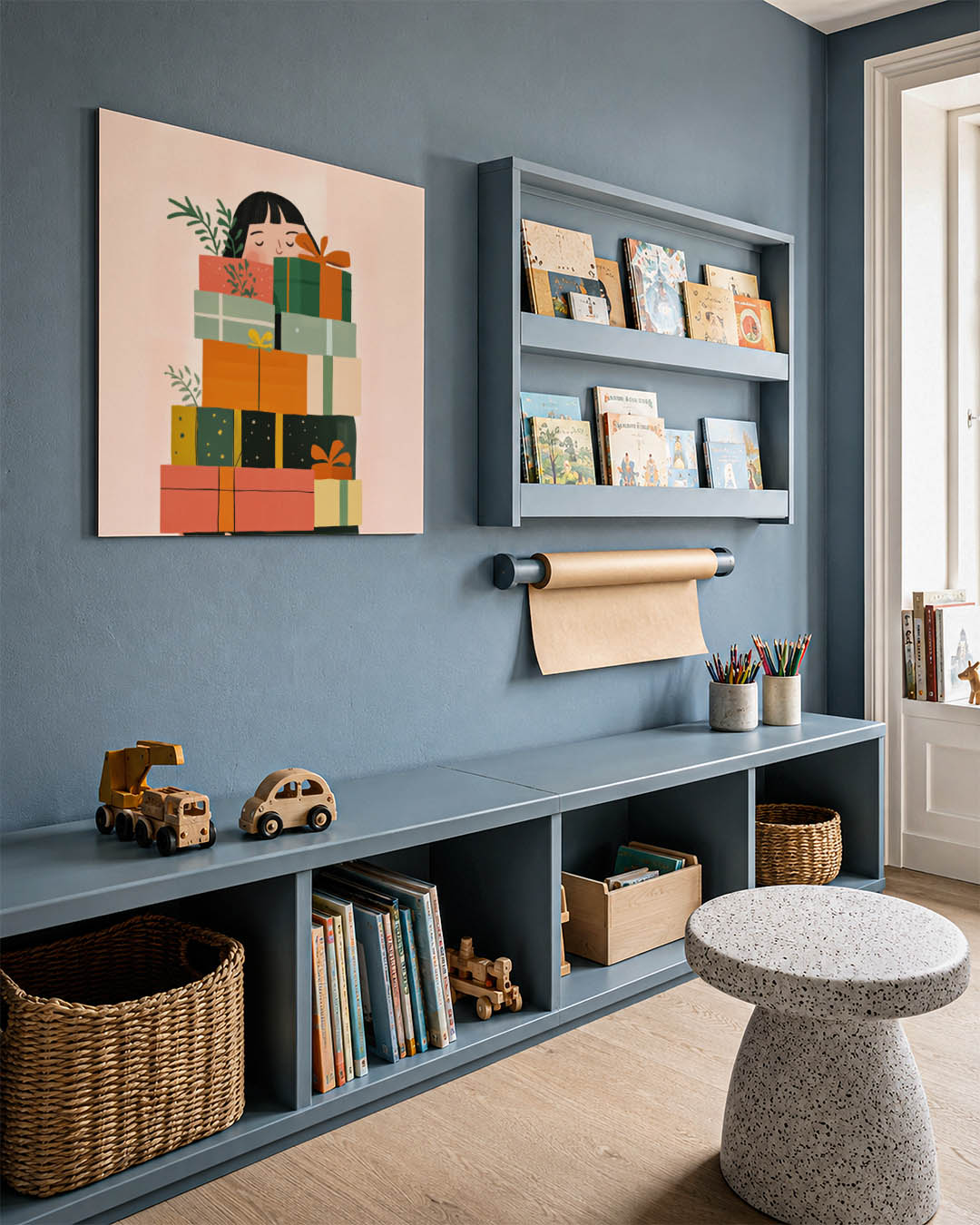 Vrolijke cadeau stapel Kunstwerk