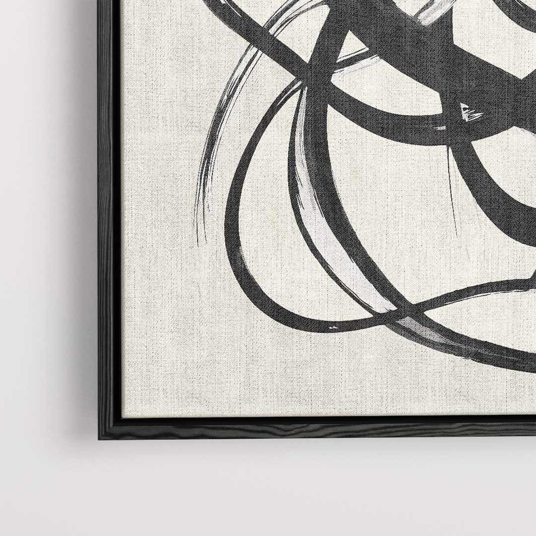 Abstracte Zwarte Lijnen Kunstwerk-canvas-dibond-plexiglas-wanddecoratie-WallArtistic