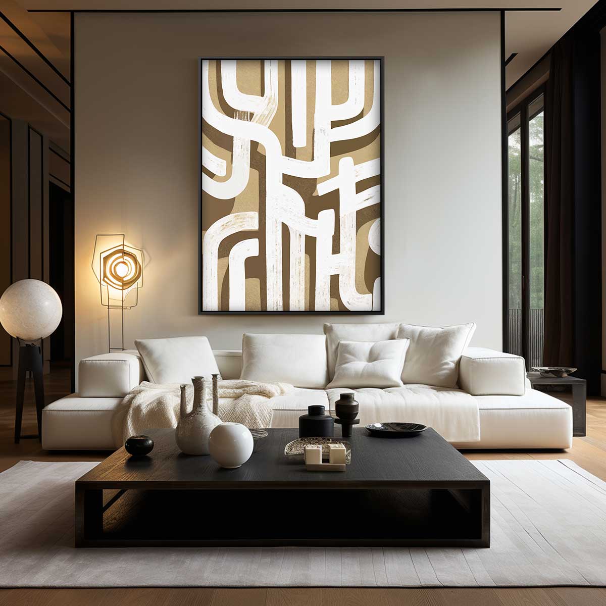 Krachtige Abstracte Patroon Kunstwerk-canvas-dibond-plexiglas-wanddecoratie-WallArtistic
