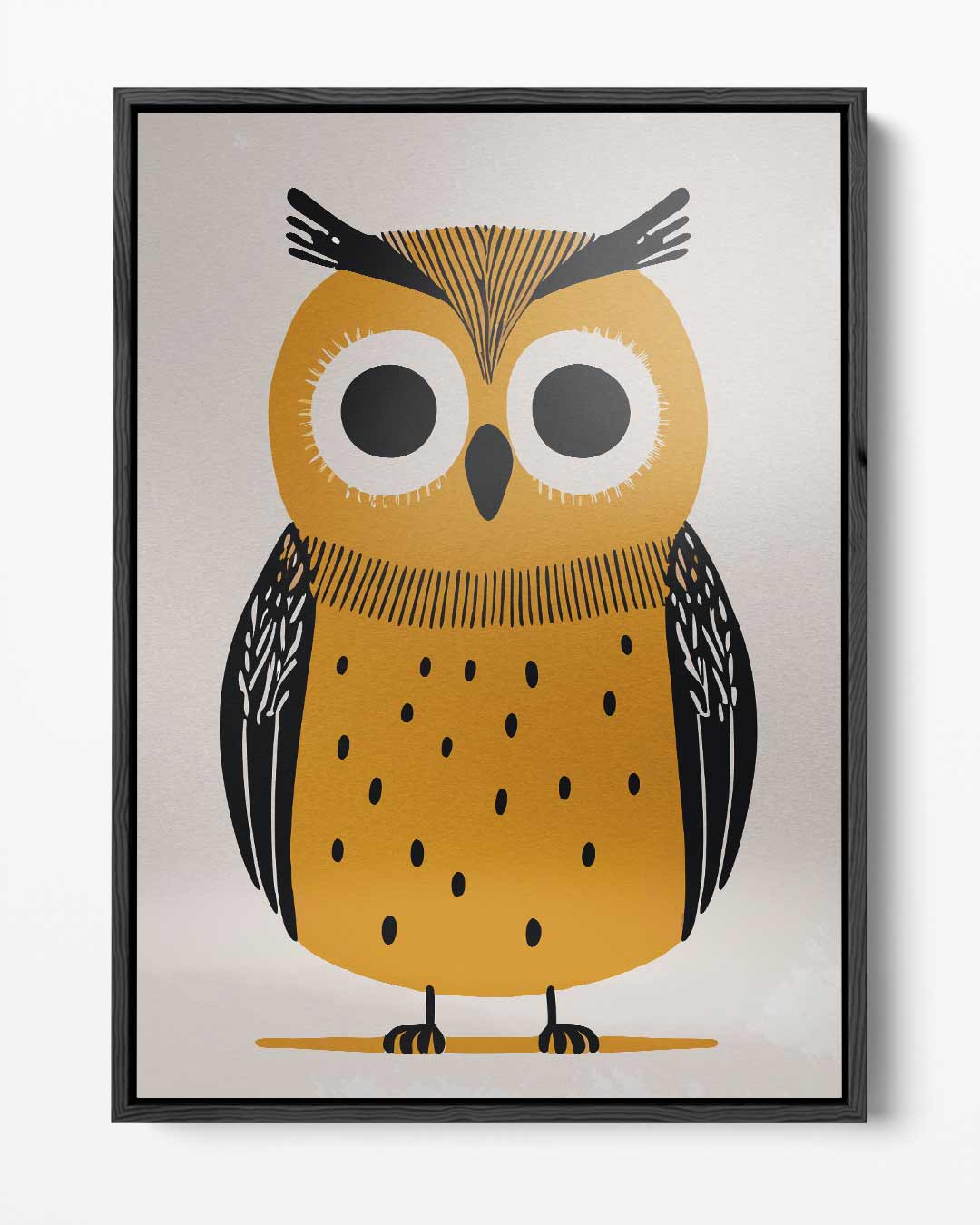 Vrolijke Uil Illustratie Kunstwerk-canvas-dibond-plexiglas-wanddecoratie-WallArtistic