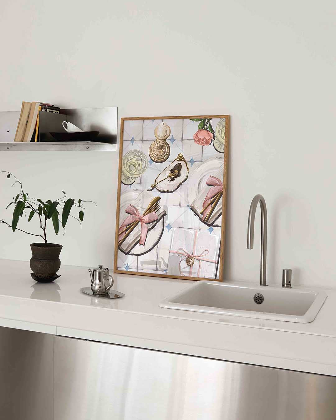 Elegante tafelscène Poster