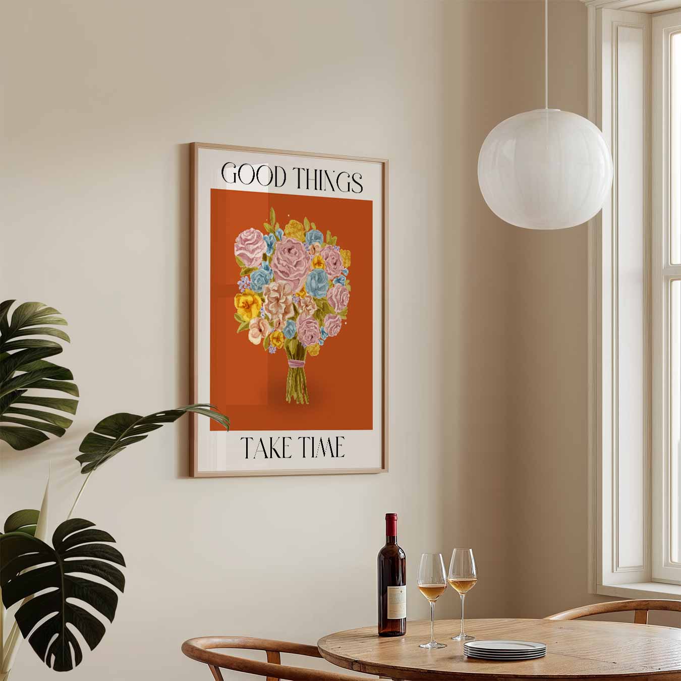 Bloemenpracht Poster met Inspirerende Tekst Poster