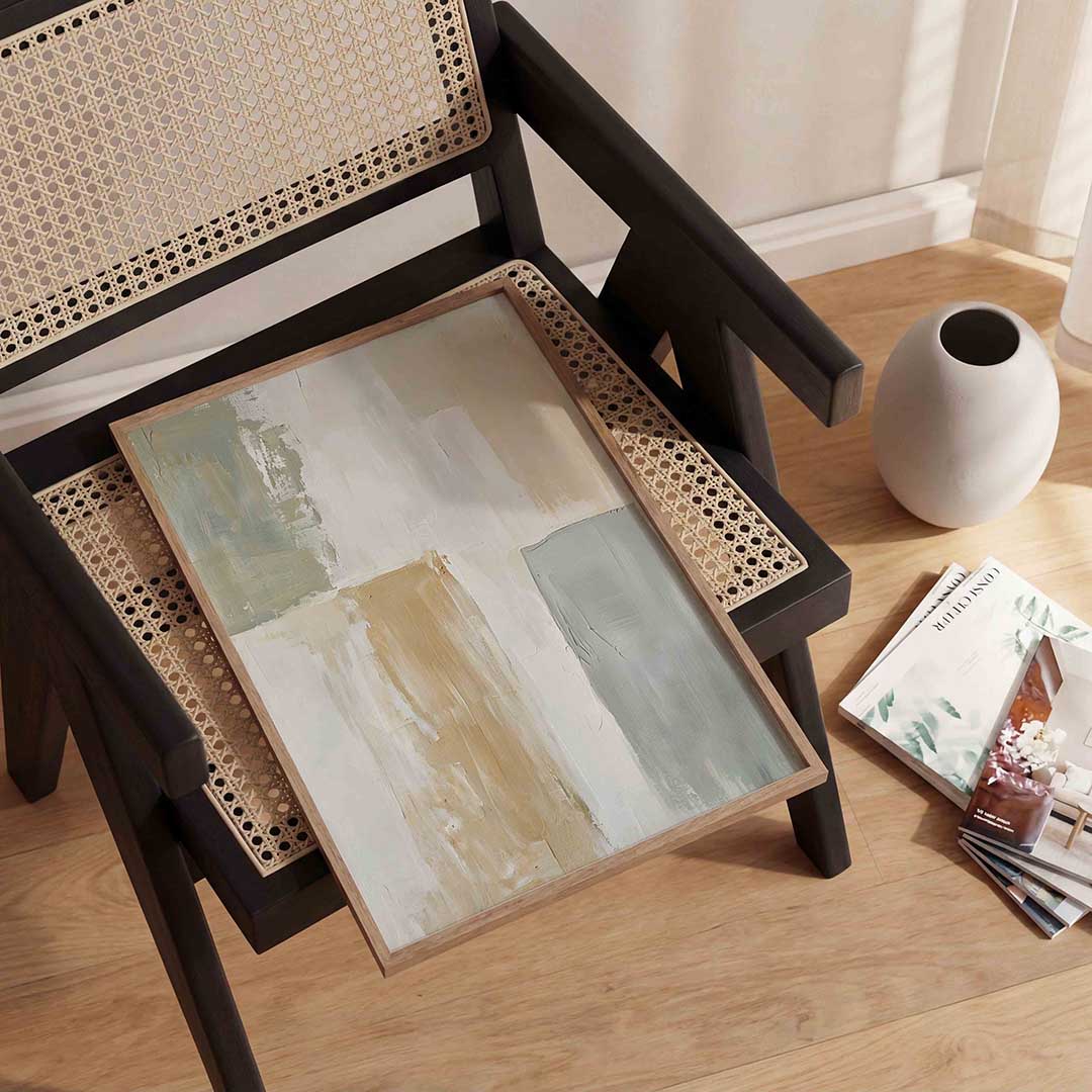 Abstracte beige en grijze vlakken Poster