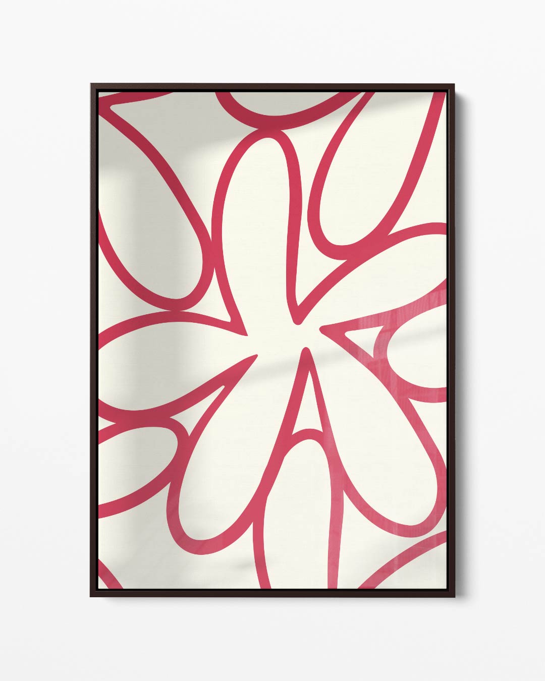 Bloemachtige Vormen in Rood Kunstwerk-canvas-dibond-plexiglas-wanddecoratie-WallArtistic