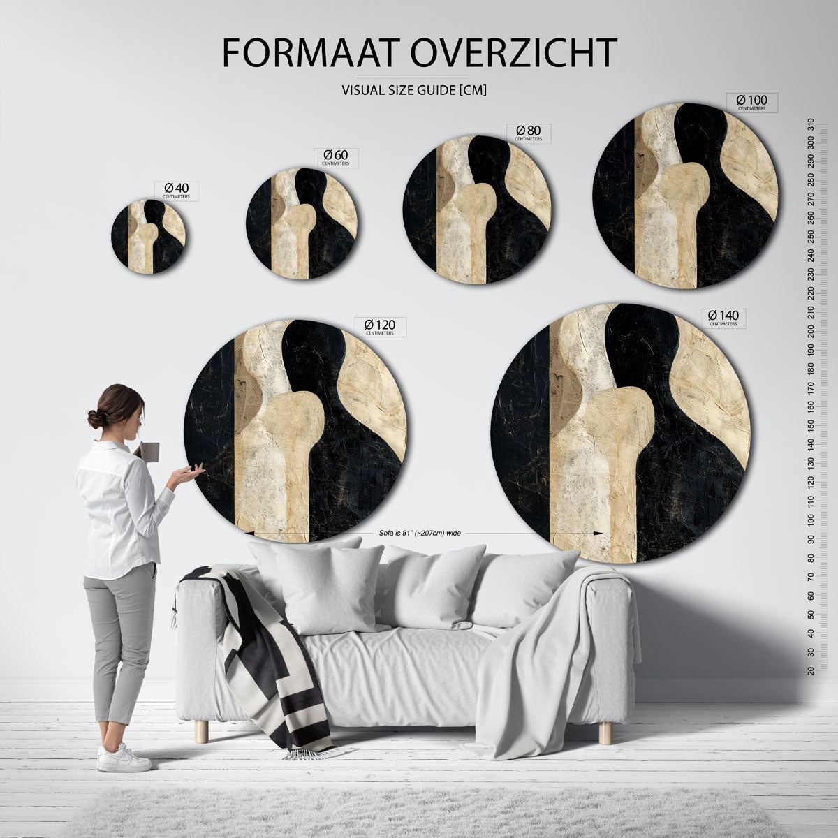 Abstracte silhouetten Muurcirkel