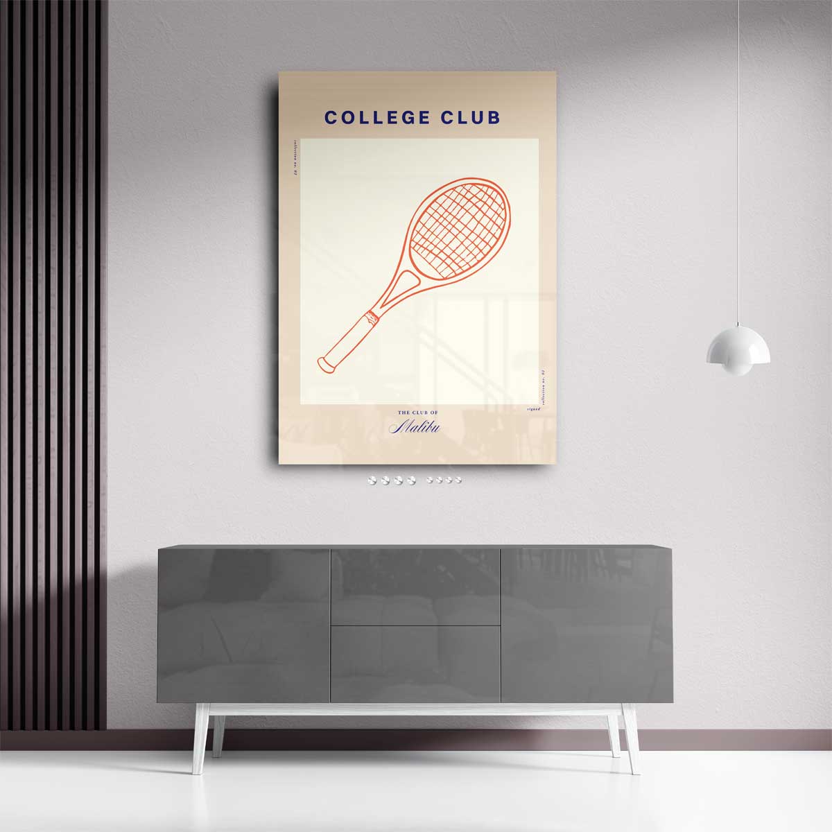 Retro Tennis Racket Poster