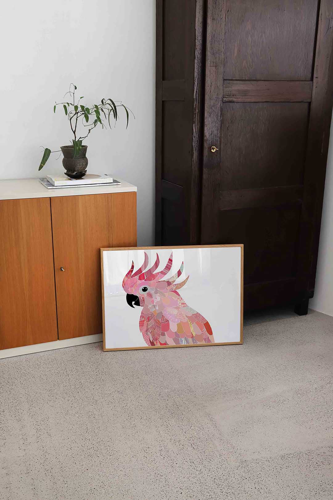 Papegaai in roze tinten Poster