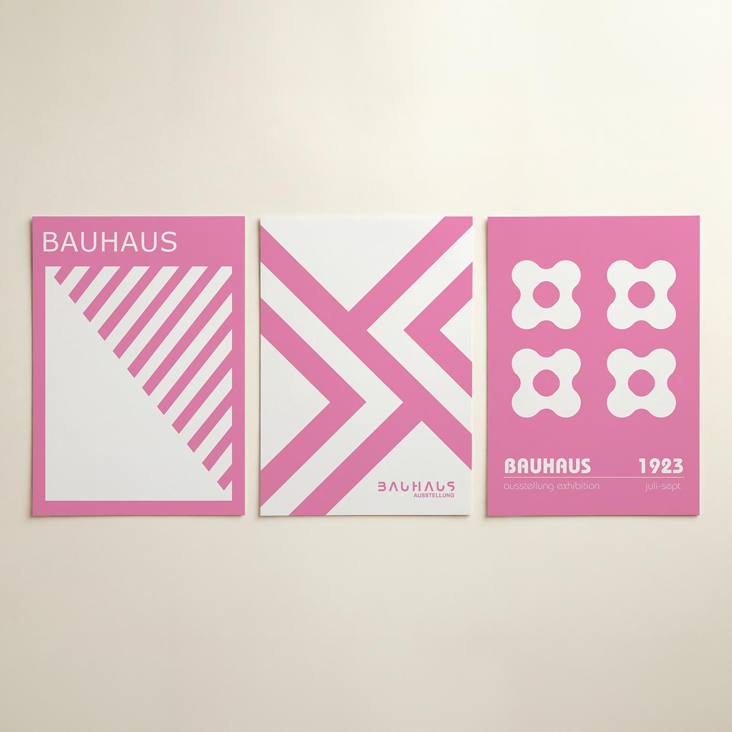 Roze lijnenspel Posterset