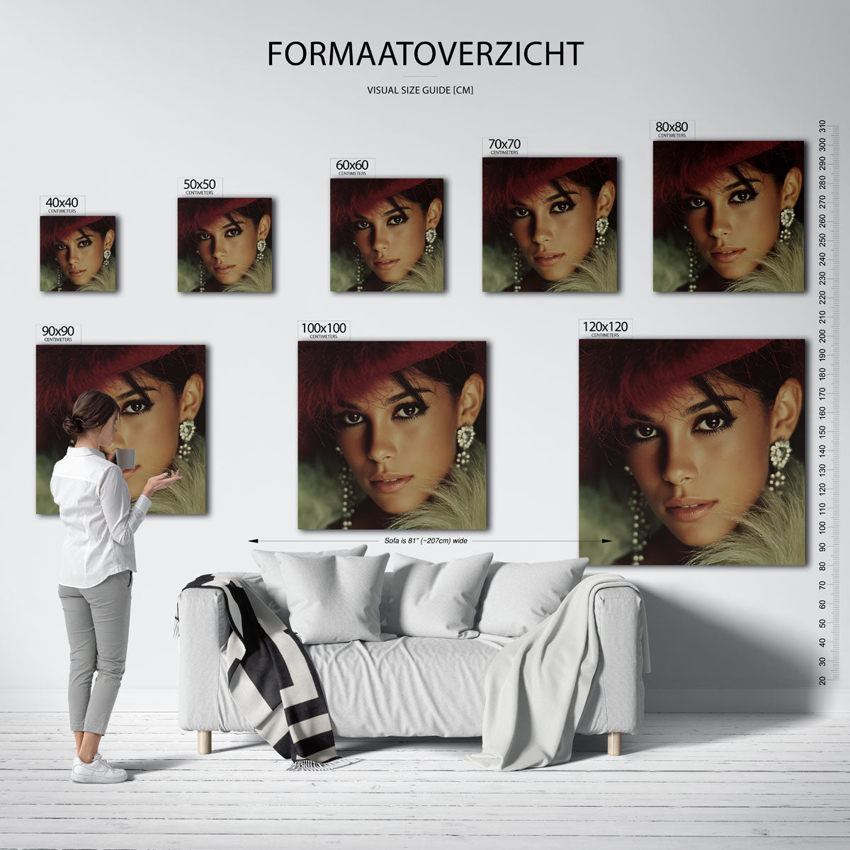 Portret met rode hoed Poster