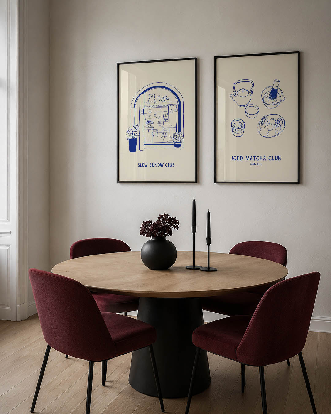 Koffiehuis illustratie Posterset