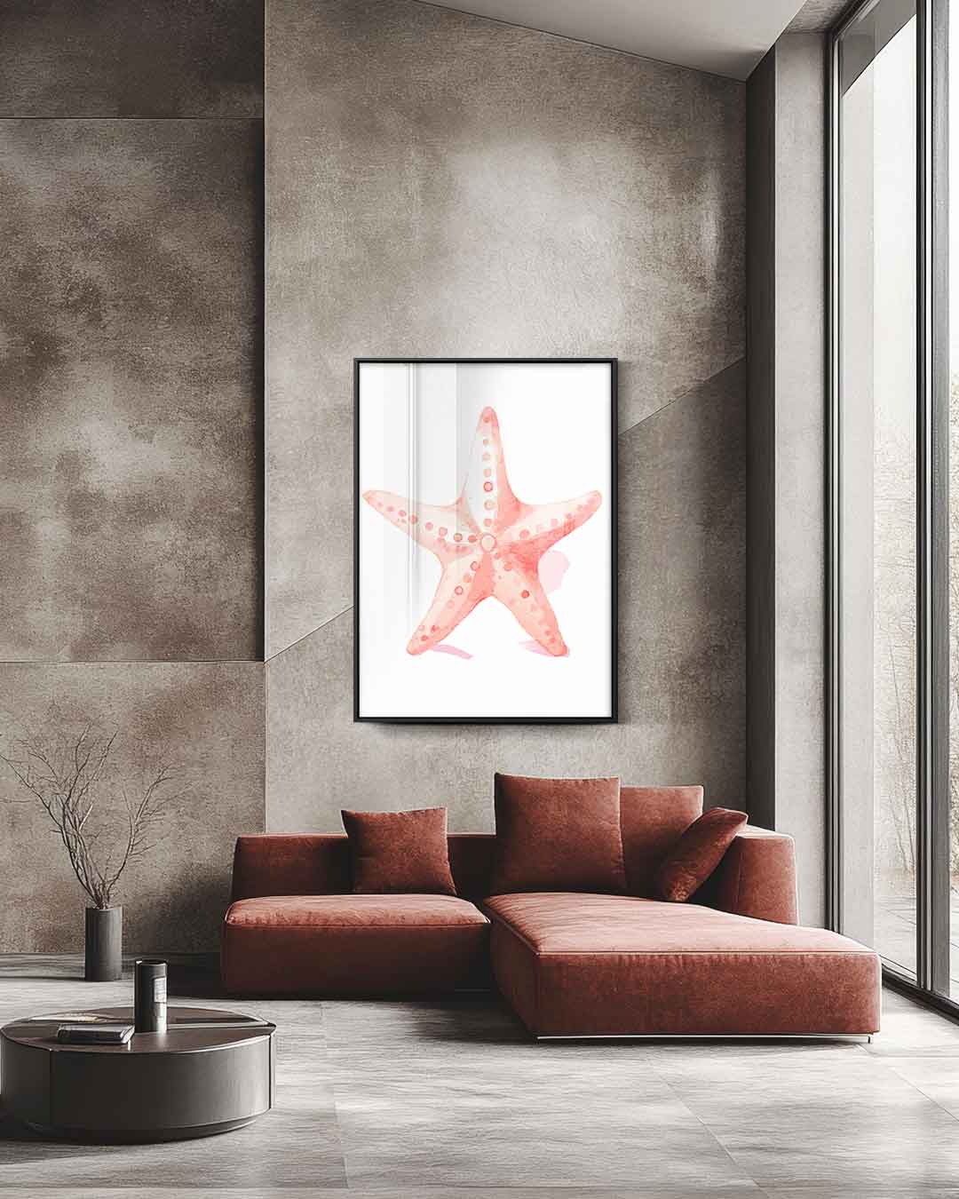 Zachte Zeester Illustratie Kunstwerk-canvas-dibond-plexiglas-wanddecoratie-WallArtistic