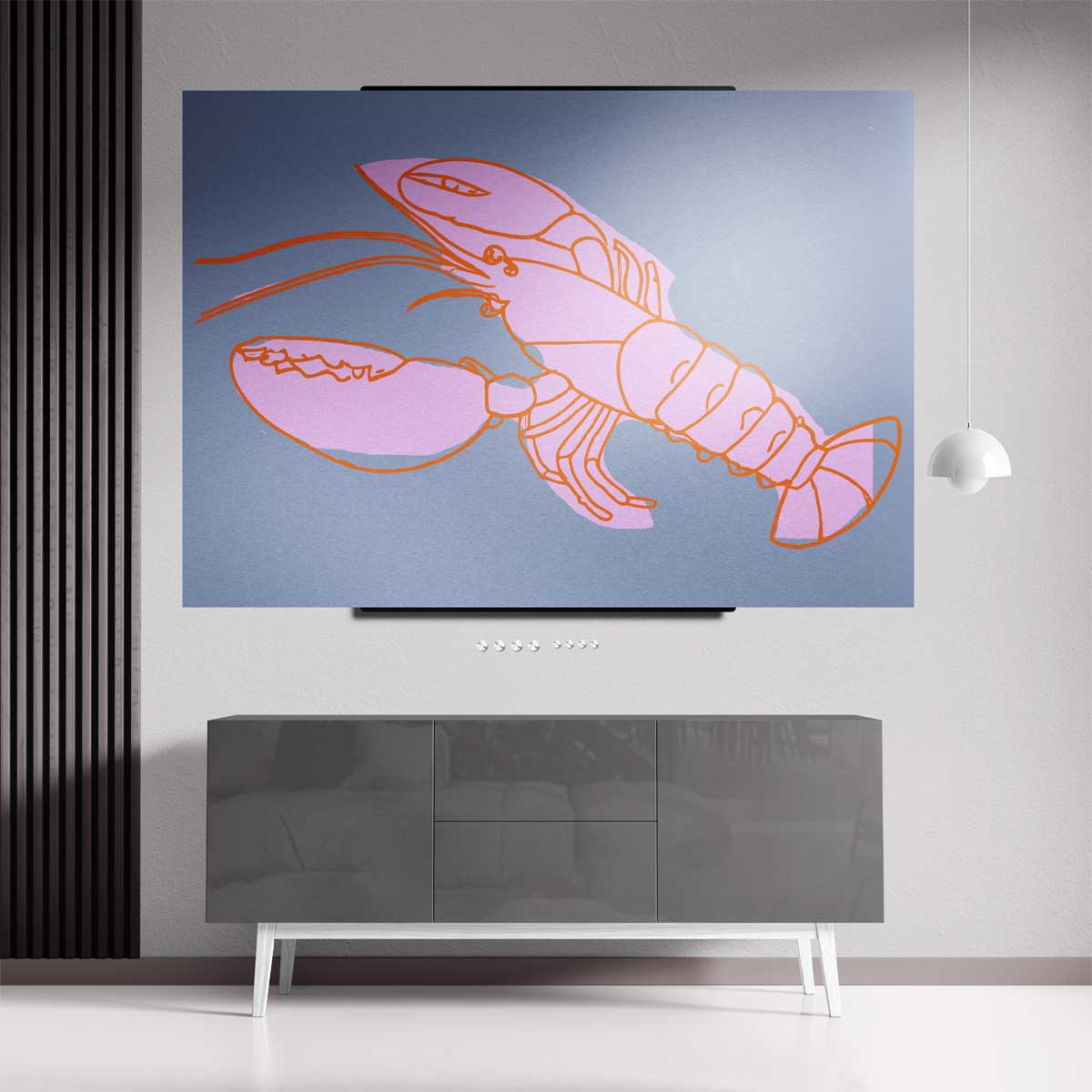 Kleurrijke Krabillustratie Kunstwerk-canvas-dibond-plexiglas-wanddecoratie-WallArtistic