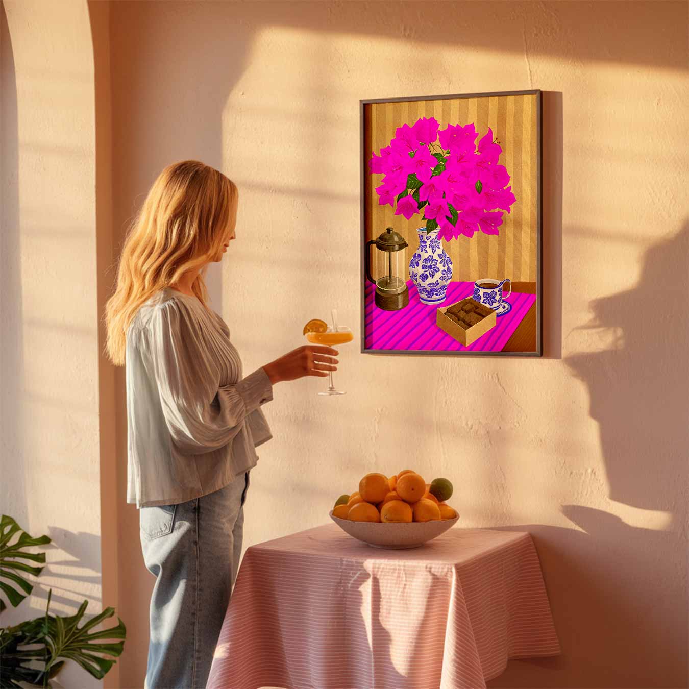 Bloemen en Koffie Poster