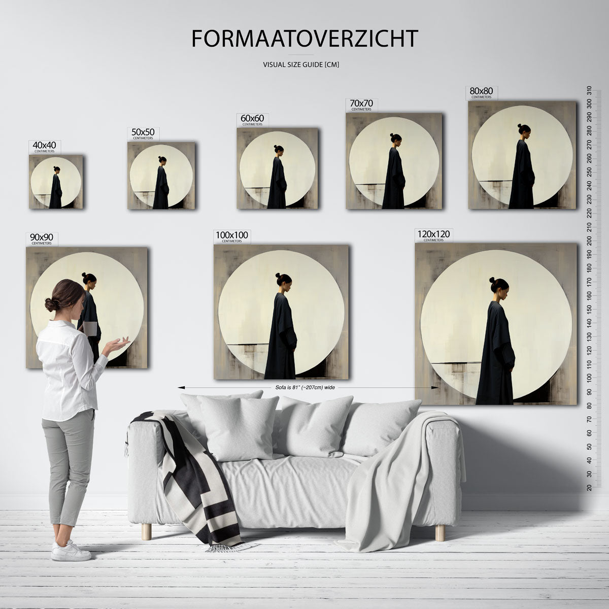 Vrouw in donkere kleding Poster