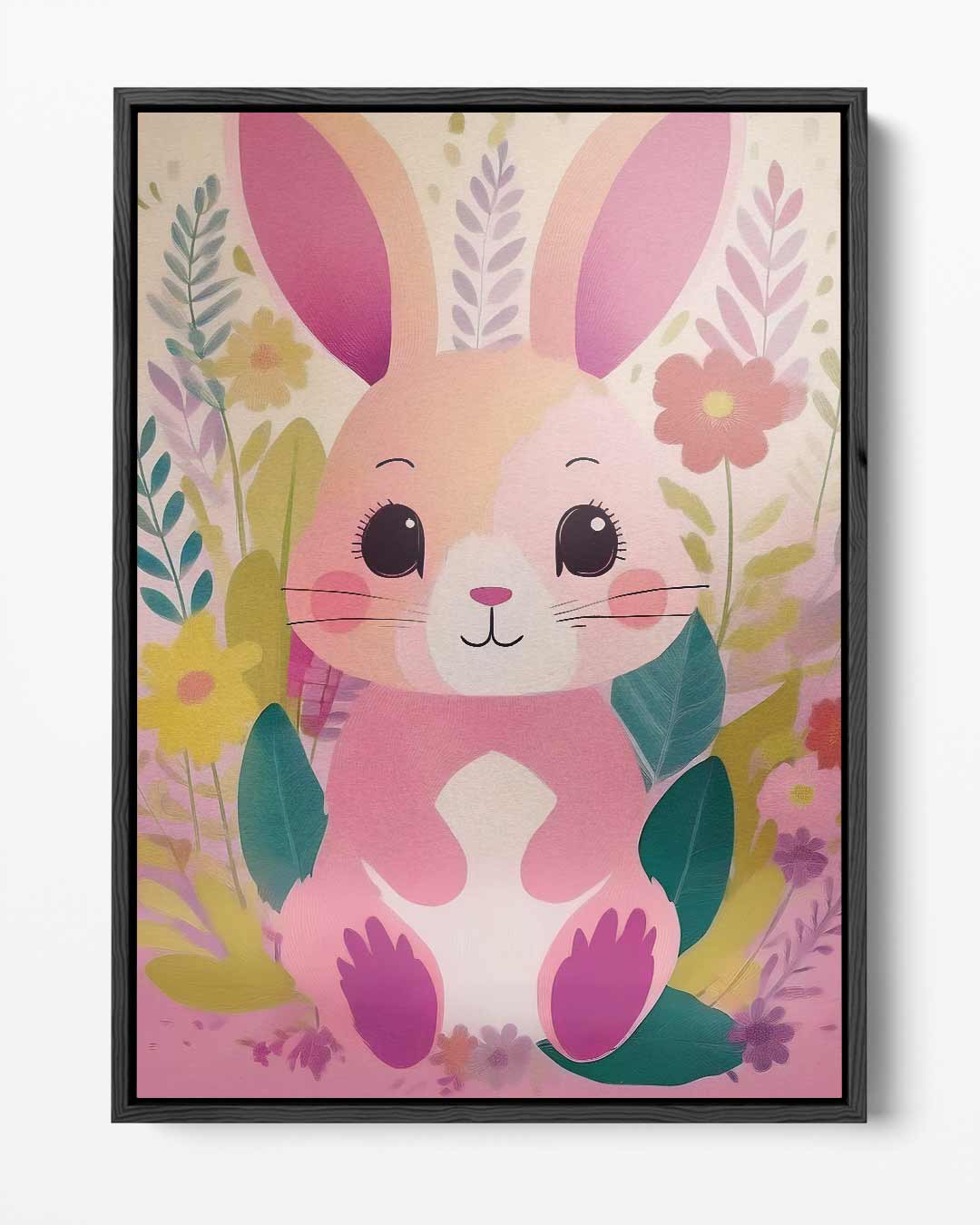 Vrolijke Konijnenprint Kunstwerk-canvas-dibond-plexiglas-wanddecoratie-WallArtistic