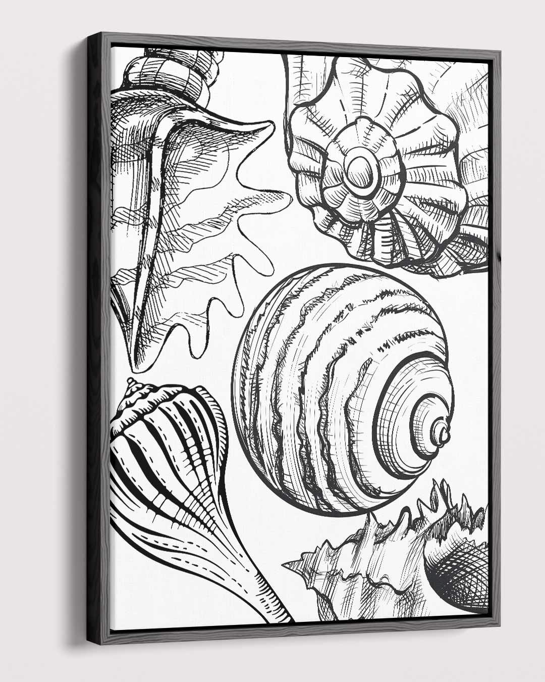 Schelpen Illustratie Kunstwerk-canvas-dibond-plexiglas-wanddecoratie-WallArtistic