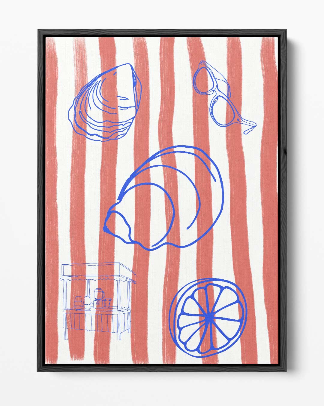 Zomerstrepen en Strandvibes Kunstwerk-canvas-dibond-plexiglas-wanddecoratie-WallArtistic