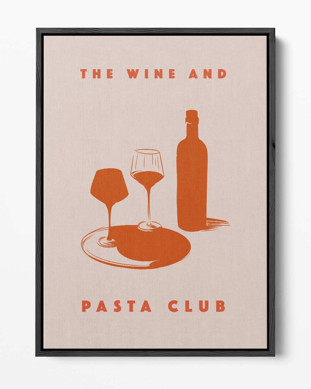 Wijn en Pasta Illustratie Kunstwerk-canvas-dibond-plexiglas-wanddecoratie-WallArtistic