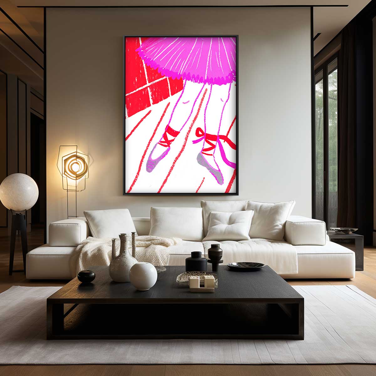 Ballerina Tussen Kleuren Kunstwerk-canvas-dibond-plexiglas-wanddecoratie-WallArtistic