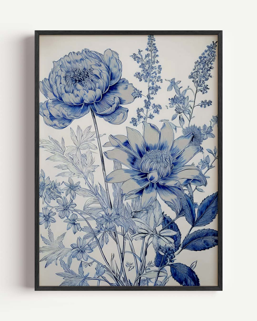 Blauwe Bloemenpracht Poster
