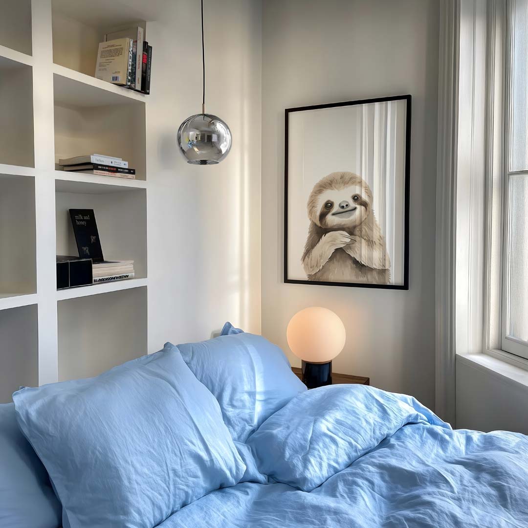 Schattige Luiaard Illustratie Poster-WallArtistic