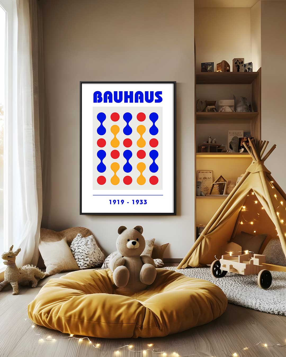 Kleurrijke Bauhaus Herinnering Kunstwerk-canvas-dibond-plexiglas-wanddecoratie-WallArtistic