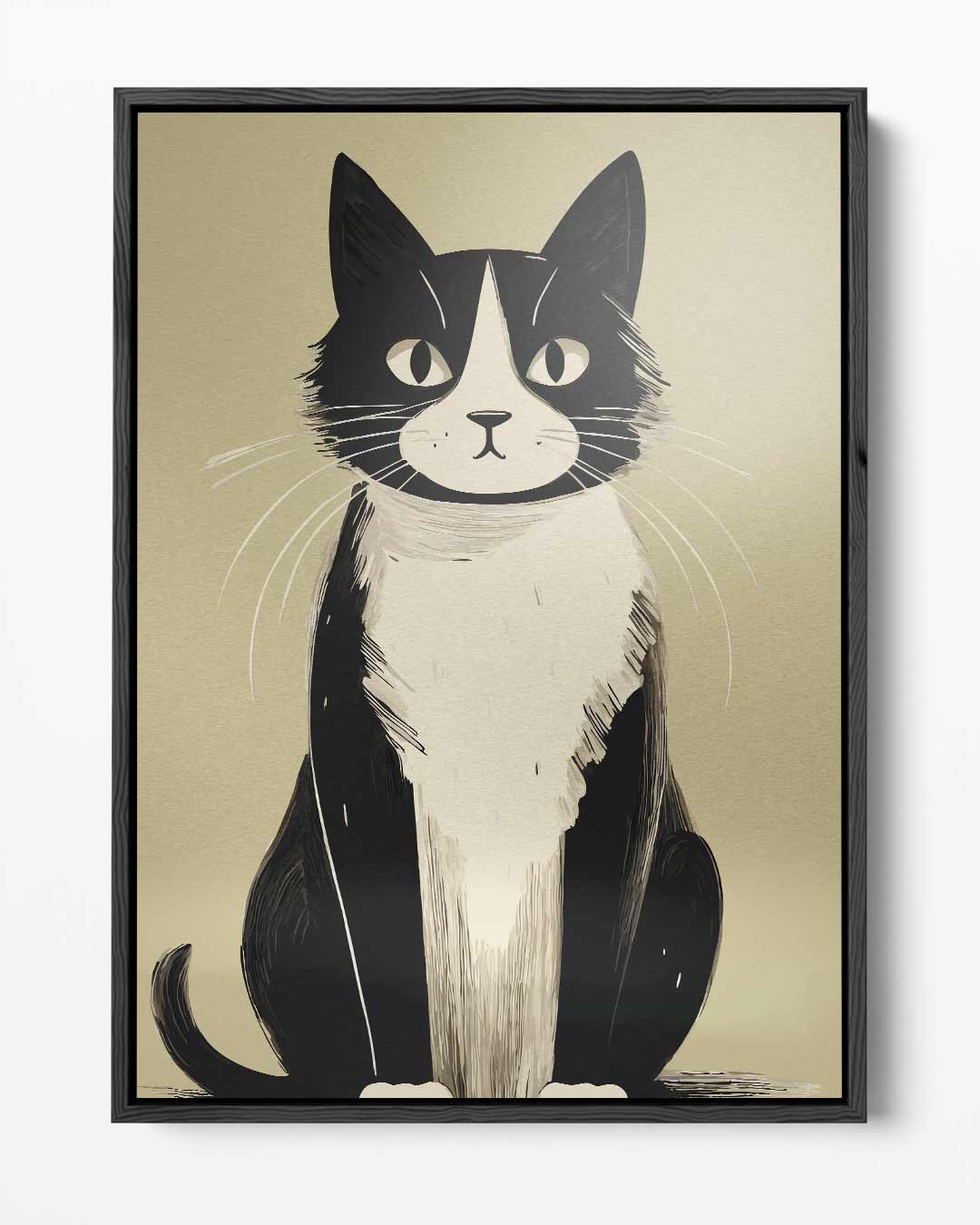Tijdloze Tuxedo Katkunst Kunstwerk-canvas-dibond-plexiglas-wanddecoratie-WallArtistic